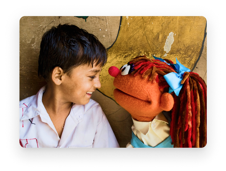 Children using learning materials